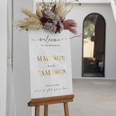 Acrylic Wedding Sign With 3D Mirror Gold Names